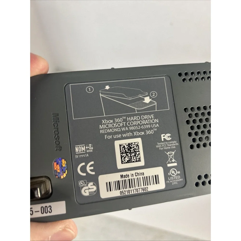 Microsoft‎ Xbox 360 Hard Drive 20GB External HDD X804675-003 Untested